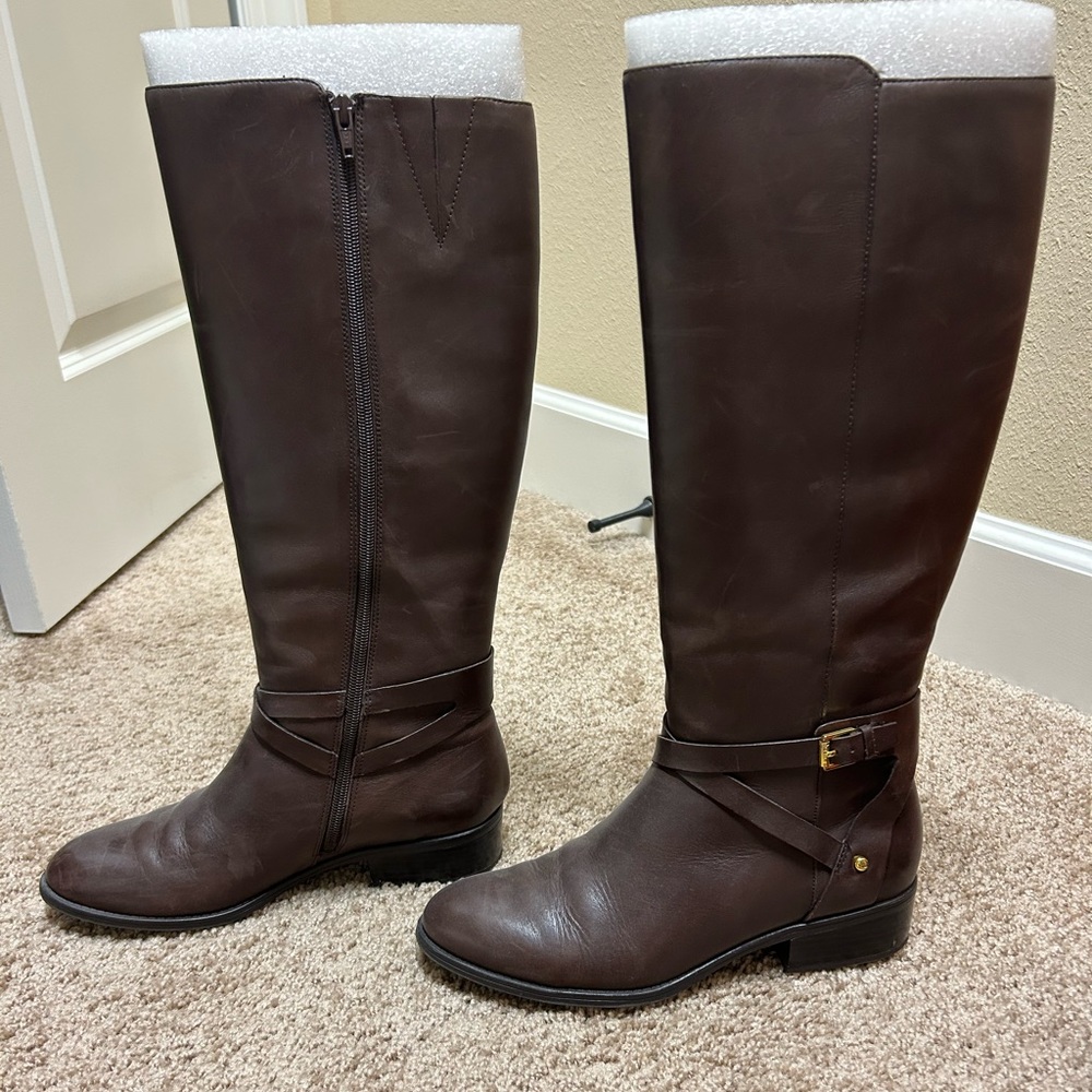 Dark brown leather riding boots Ralph Lauren